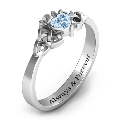 Trinity Knot Heart Crown Ring
