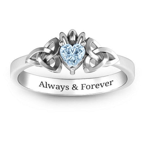 Trinity Knot Heart Crown Ring