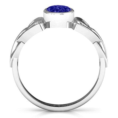 Trinity Knot Ring With Bezel-Set Oval Stone