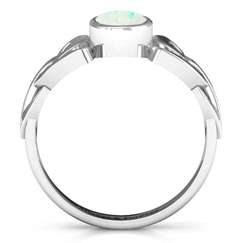 Trinity Knot Ring With Bezel-Set Oval Stone