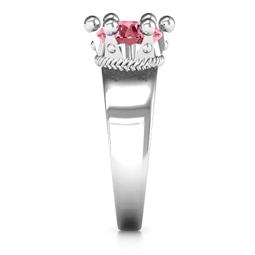 Radiant Royal Crown Ring – Sterling Silver with Red Premium Zirconia