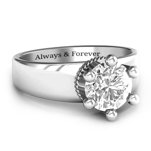 Radiant Royal Crown Ring – Sterling Silver with White Premium Zirconia