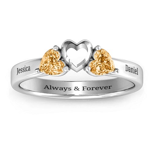 Sparkling Sweethearts Two-Stone Ring