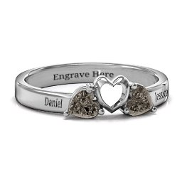 Sparkling Sweethearts Two-Stone Ring in 925 Sterling Silver with Smokey Quartz