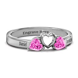 Sparkling Sweethearts Two-Stone Ring in 925 Sterling Silver with Pink Tourmaline