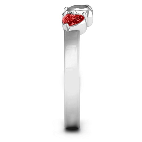 Sparkling Sweethearts Two-Stone Ring – Sterling Silver with Cubic Zirconia and Garnet