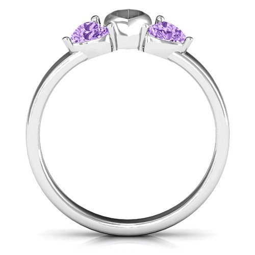 Sparkling Sweethearts Two-Stone Ring – Sterling Silver with Amethyst
