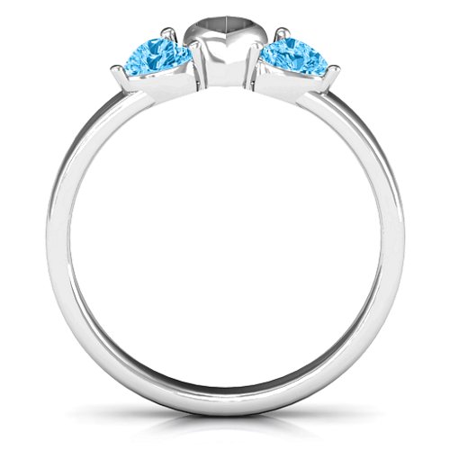 Sparkling Sweethearts Two-Stone Ring – Sterling Silver with Blue Topaz