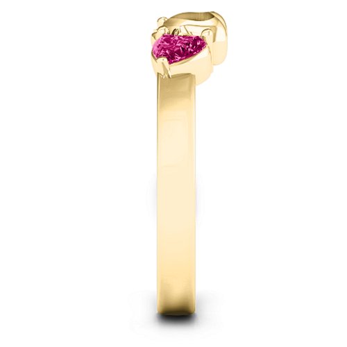 Sparkling Sweethearts Two-Stone Ring – 10K Yellow Gold with Emerald and Ruby