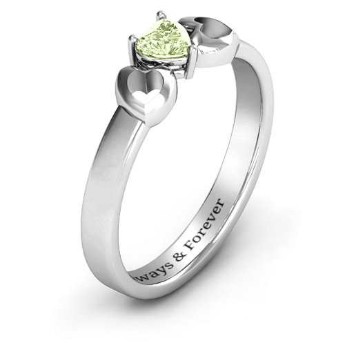 Darling Heart Wraparound Ring – Sterling Silver with Peridot