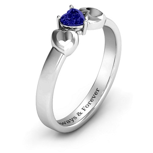 Darling Heart Wraparound Ring – Sterling Silver with Blue Sapphire