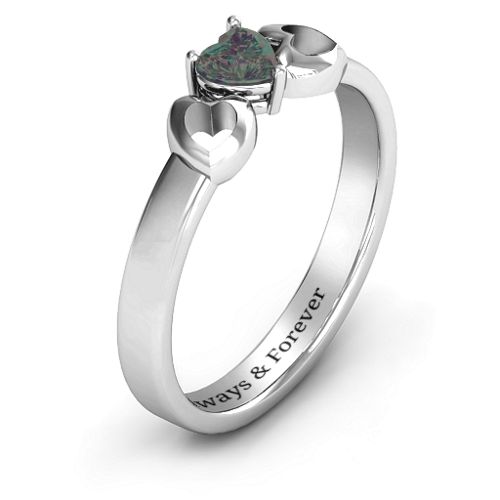 Darling Heart Wraparound Ring – Sterling Silver with Alexandrite