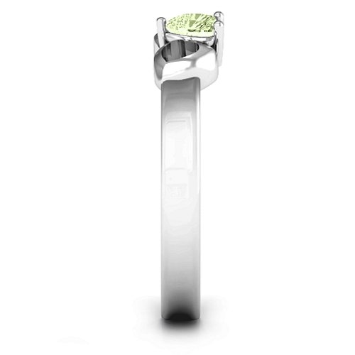 Darling Heart Wraparound Ring – Sterling Silver with Peridot