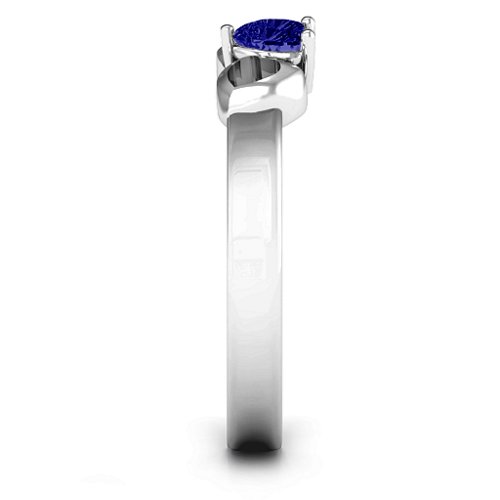 Darling Heart Wraparound Ring – Sterling Silver with Blue Sapphire