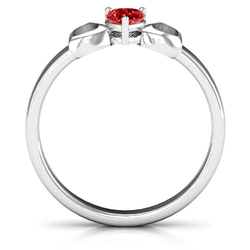 Darling Heart Wraparound Ring – Sterling Silver with Garnet