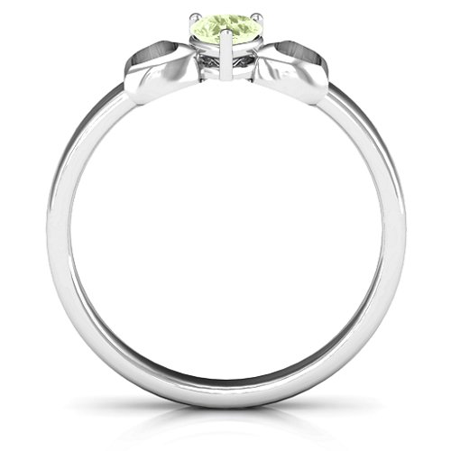 Darling Heart Wraparound Ring – Sterling Silver with Peridot