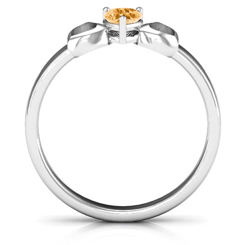 Darling Heart Wraparound Ring – Sterling Silver with Citrine
