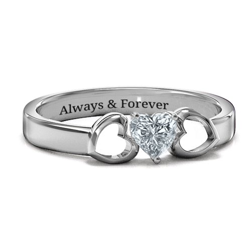 Darling Heart Wraparound Ring – Sterling Silver with Cubic Zirconia