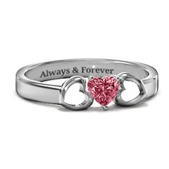 Darling Heart Wraparound Ring – 10K White Gold with Ruby