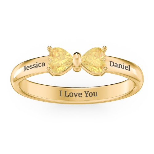 Adorable Bow Ring – 18K Gold Plated Silver with Citrine