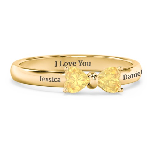 Adorable Bow Ring – 18K Gold Plated Silver with Citrine