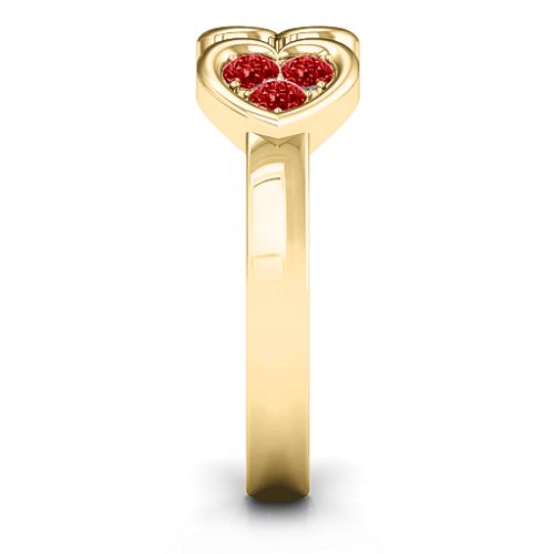Heart To Heart Wraparound Ring – 14K Yellow Gold with Garnet