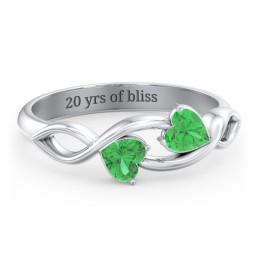 Heavenly Hearts Ring with Heart Birthstones