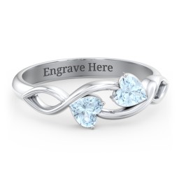 Heavenly Hearts Ring with Heart Birthstones