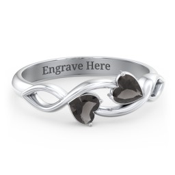 Heavenly Hearts Ring with Heart Birthstones