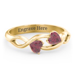 Heavenly Hearts Ring with Heart Birthstones