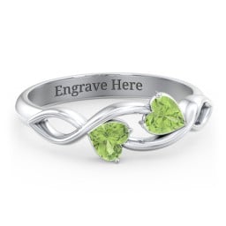 Heavenly Hearts Ring with Heart Birthstones