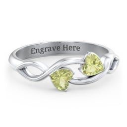 Heavenly Hearts Ring with Heart Birthstones