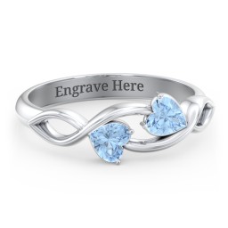 Heavenly Hearts Ring with Heart Birthstones