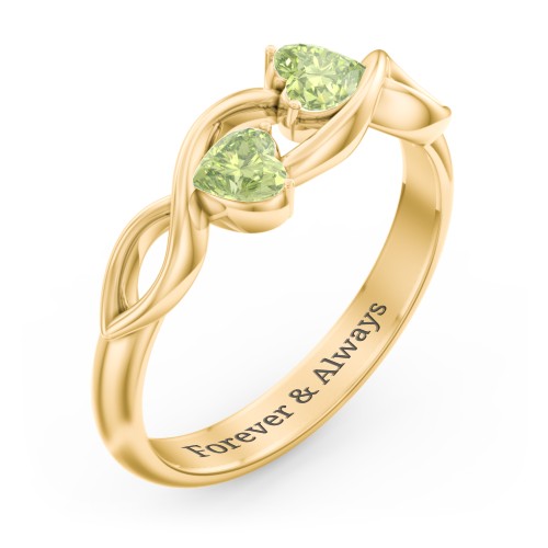 Heavenly Hearts Ring with Heart Birthstones