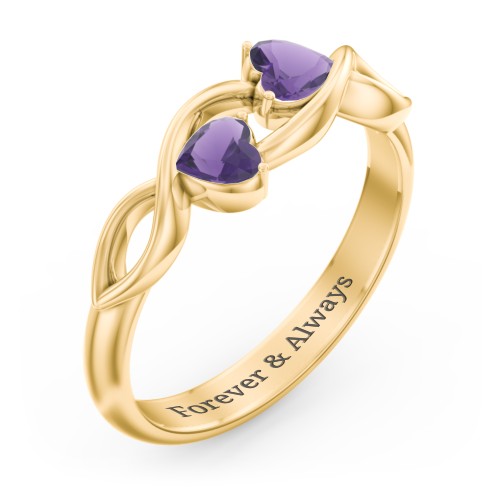 Heavenly Hearts Ring with Heart Birthstones