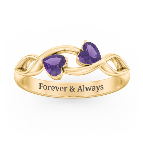 Heavenly Hearts Ring with Heart Birthstones