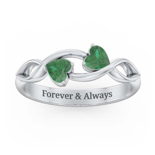 Heavenly Hearts Ring with Heart Birthstones