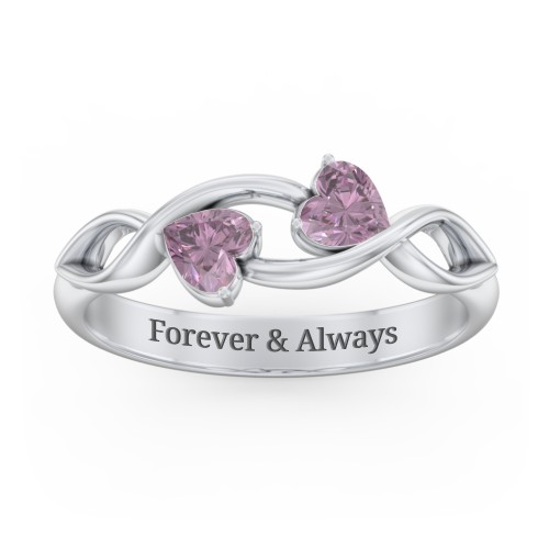 Heavenly Hearts Ring with Heart Birthstones