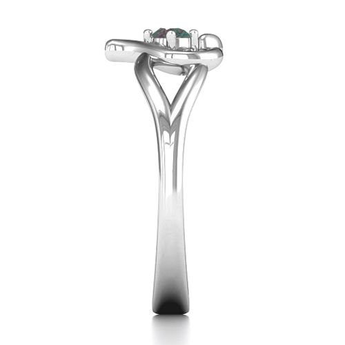 Everlasting Elegance Interwoven Heart Ring – Sterling Silver with Alexandrite