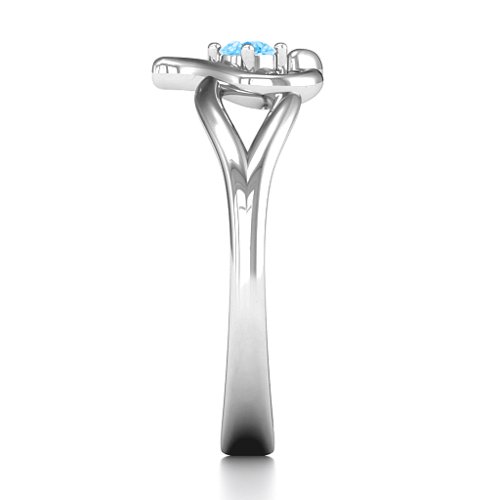 Everlasting Elegance Interwoven Heart Ring – Sterling Silver with Blue Topaz