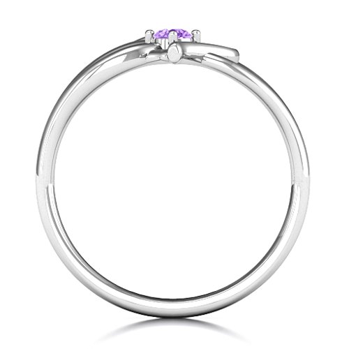 Everlasting Elegance Interwoven Heart Ring – Sterling Silver with Amethyst