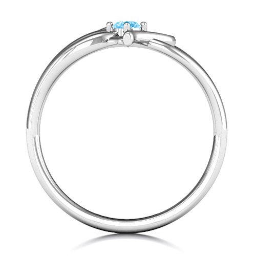 Everlasting Elegance Interwoven Heart Ring – Sterling Silver with Blue Topaz
