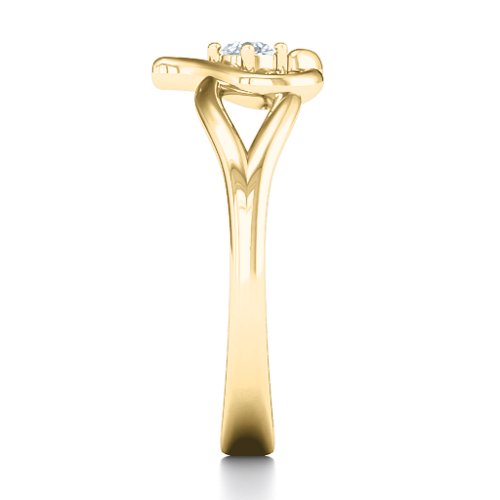 Everlasting Elegance Interwoven Heart Ring – 10K Yellow Gold with Cubic Zirconia
