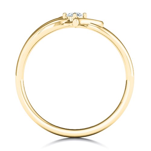 Everlasting Elegance Interwoven Heart Ring – 10K Yellow Gold with Cubic Zirconia