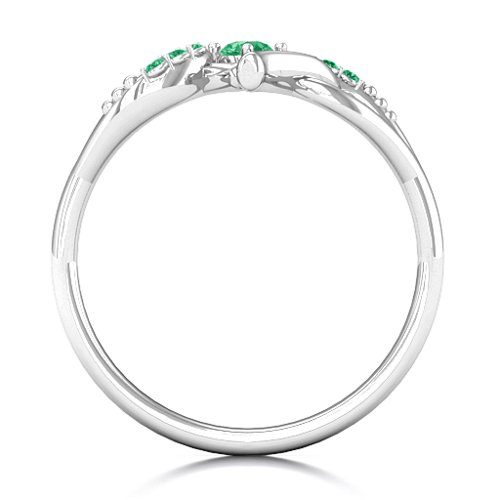 You Have My Heart Ring with Accents – Sterling Silver with Emerald and Green Premium Zirconia
