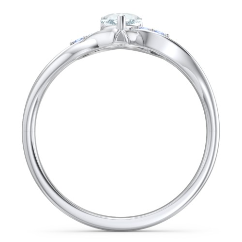 Infinity and Heart Birthstone Ring with Accents