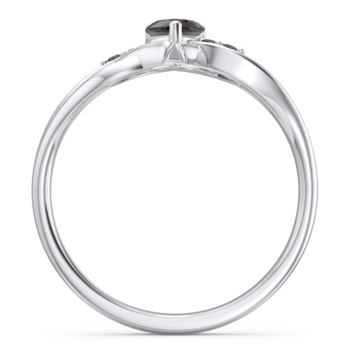 Infinity and Heart Birthstone Ring with Accents