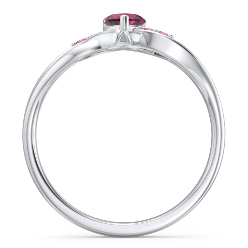 Infinity and Heart Birthstone Ring with Accents