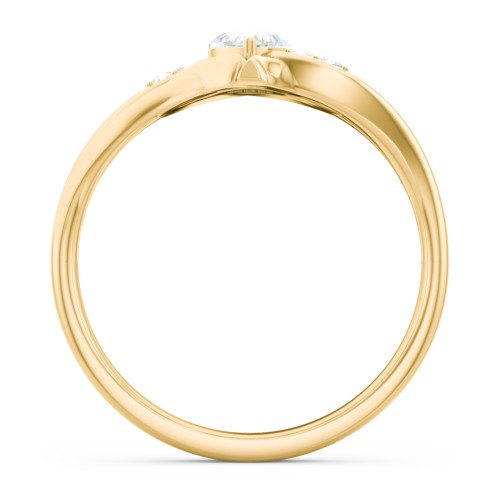 Infinity and Heart Birthstone Ring with Accents – 18K Gold Plated Silver with Lab Diamond