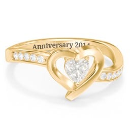 Falling For You Accented Heart Ring